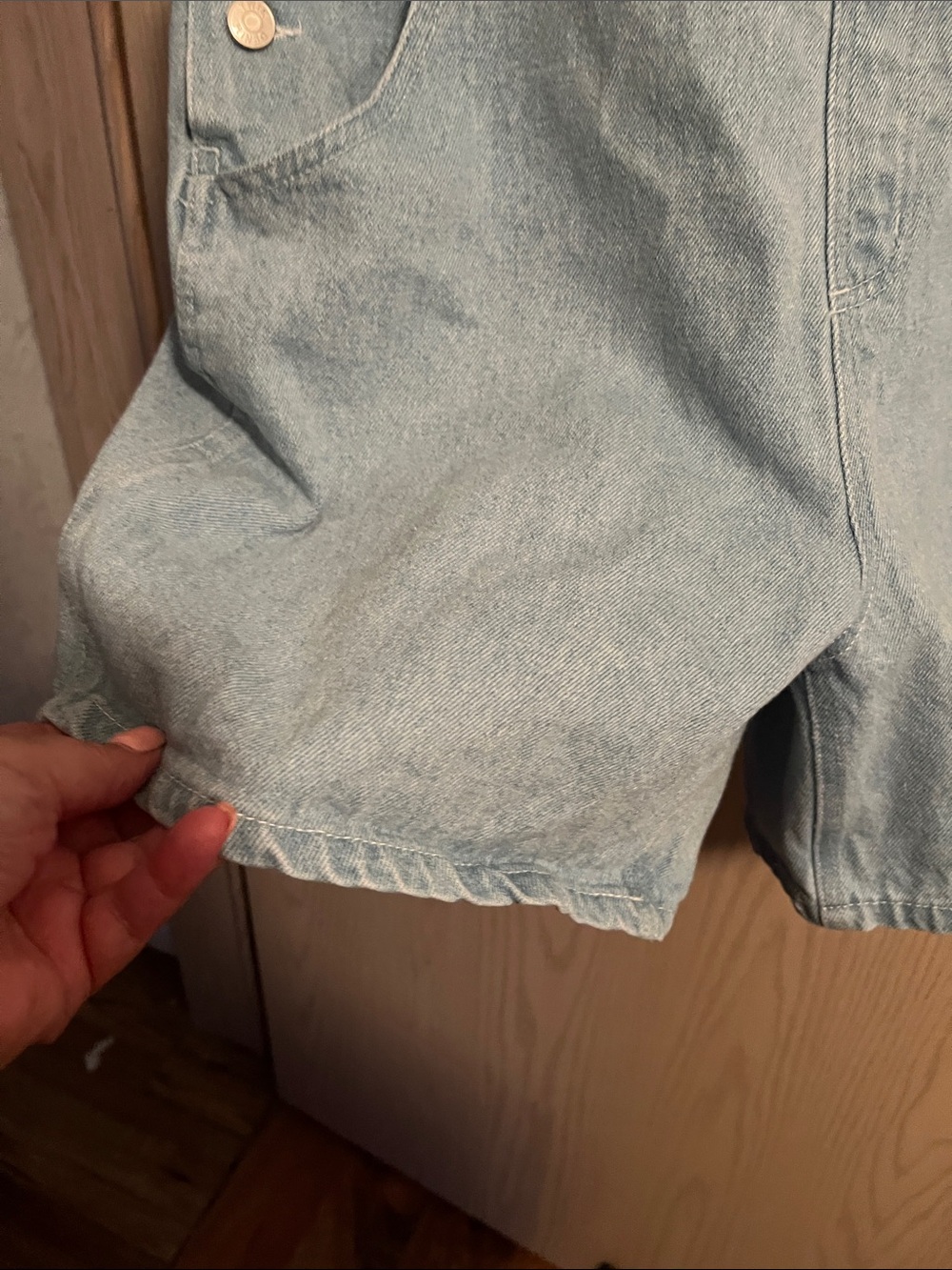 twik Light Blue Denim Short Overall Shorts - Picture 5 of 10